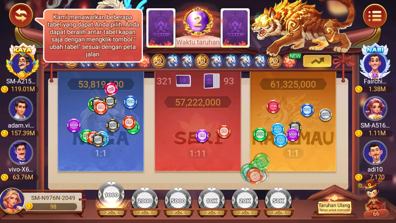 Game Dragon Tiger di Hw777